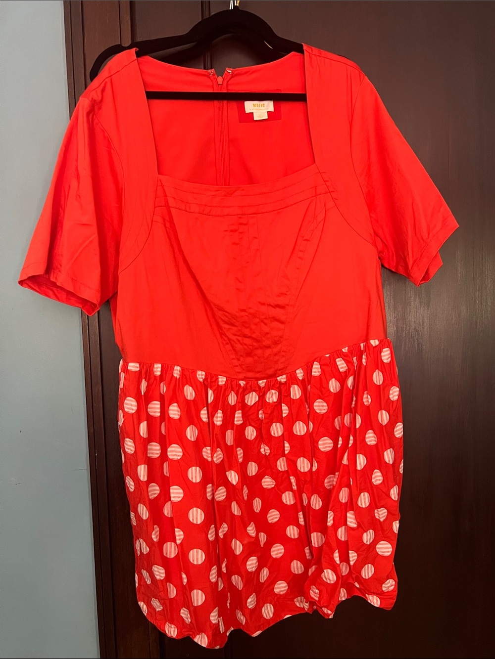 Maeve Red Polka Dot Mini Dress